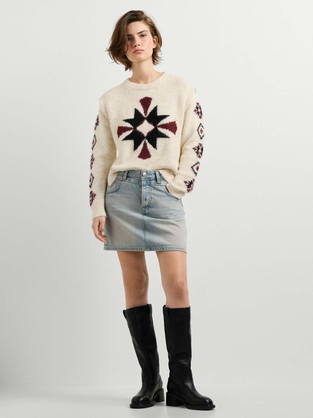 Camisola de Malha com Gola Redonda