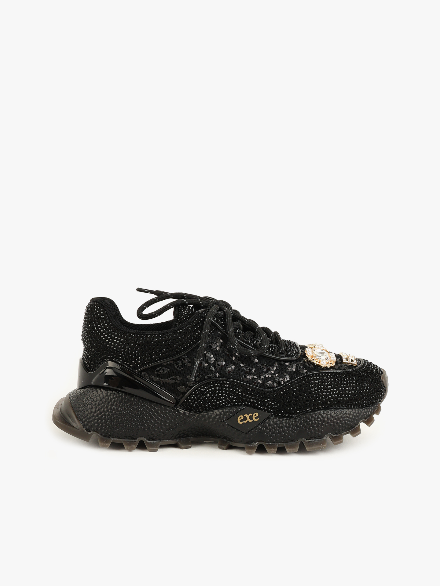 Sapatilhas com Detalhes de Pedraria e Strass