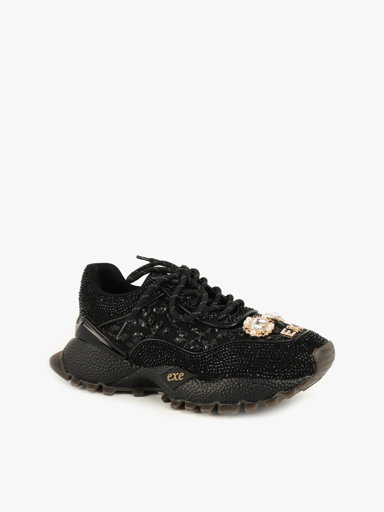 Sapatilhas com Detalhes de Pedraria e Strass
