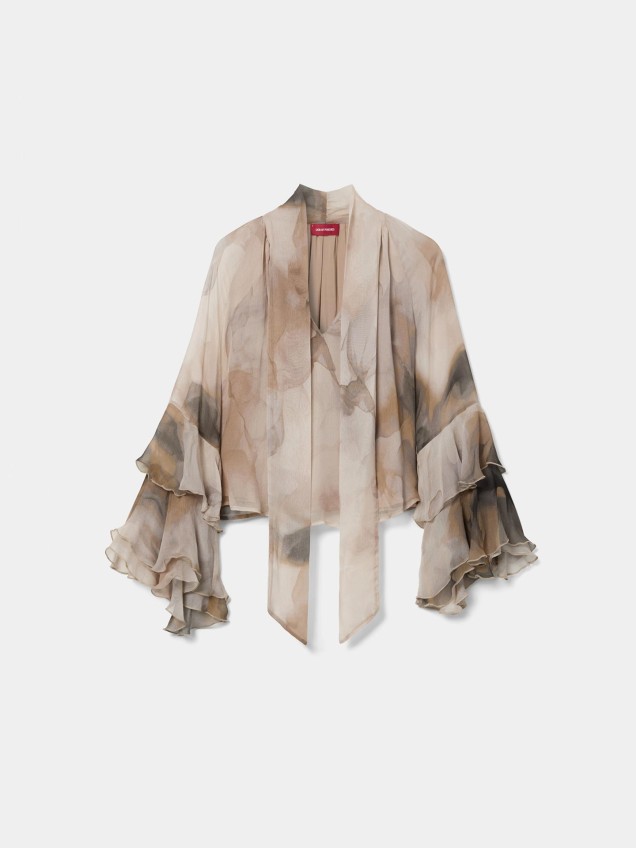 Blusa Estampada com La�o