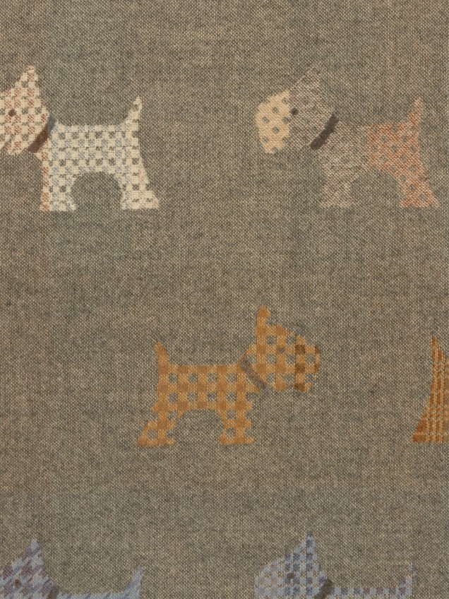Écharpe com Padrão de Cães e Franjas