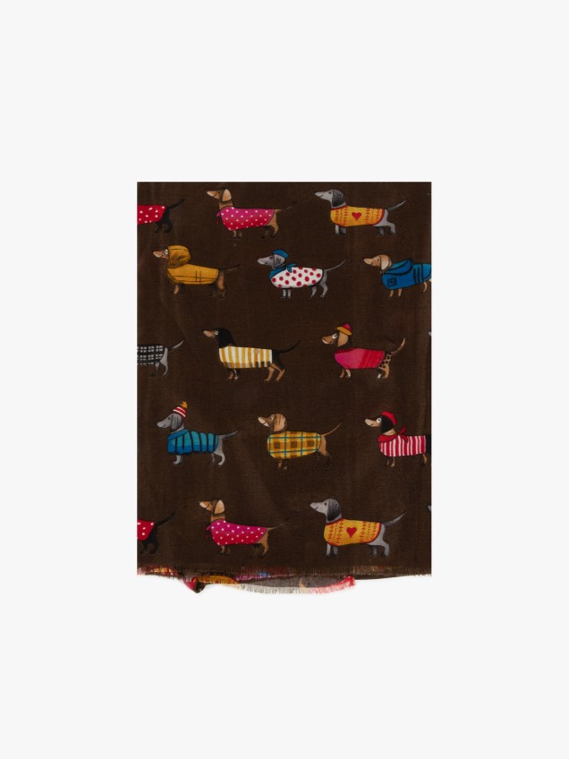 Écharpe com Estampado de Cães