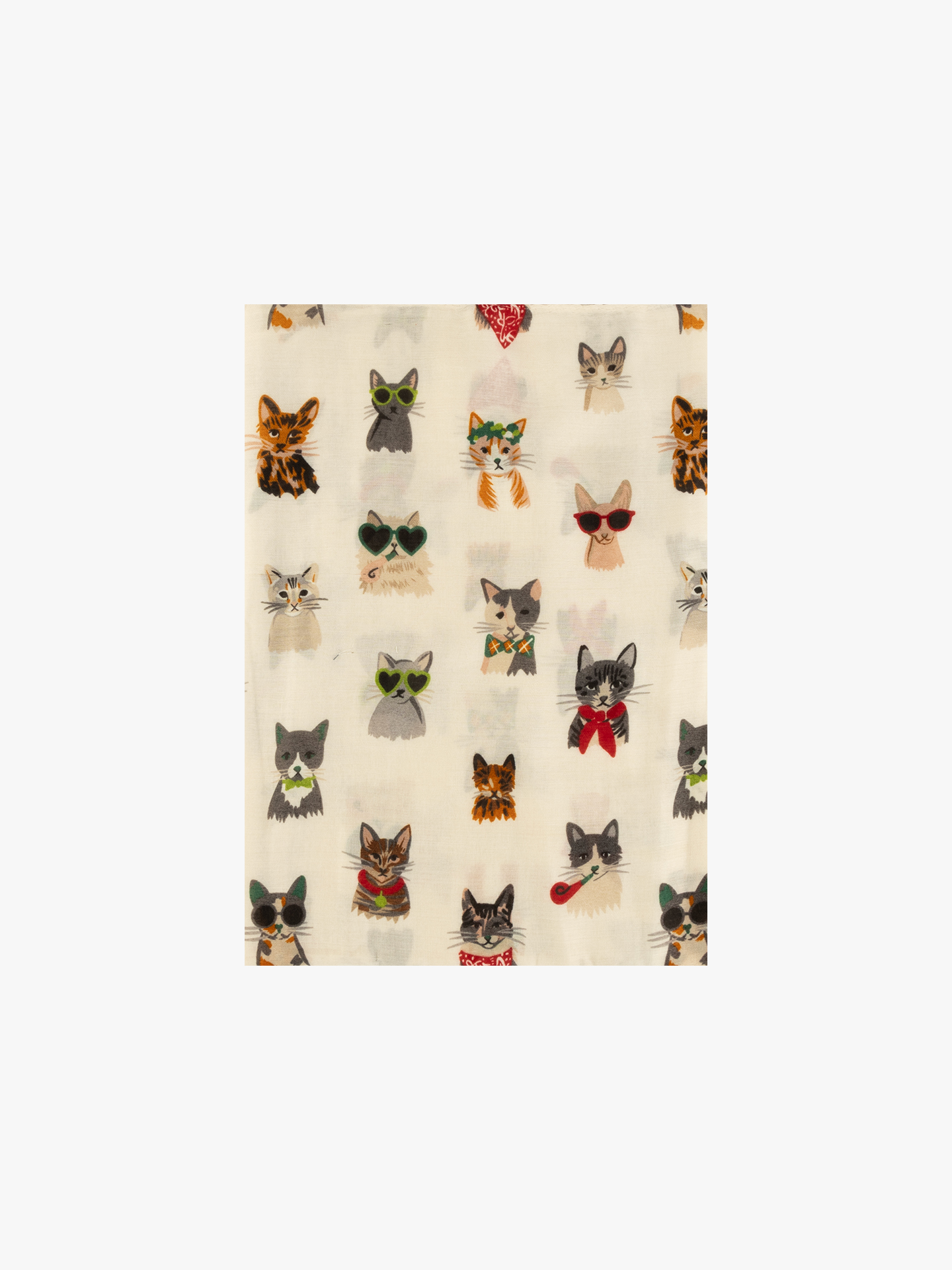 Écharpe com Padrão de Gatos