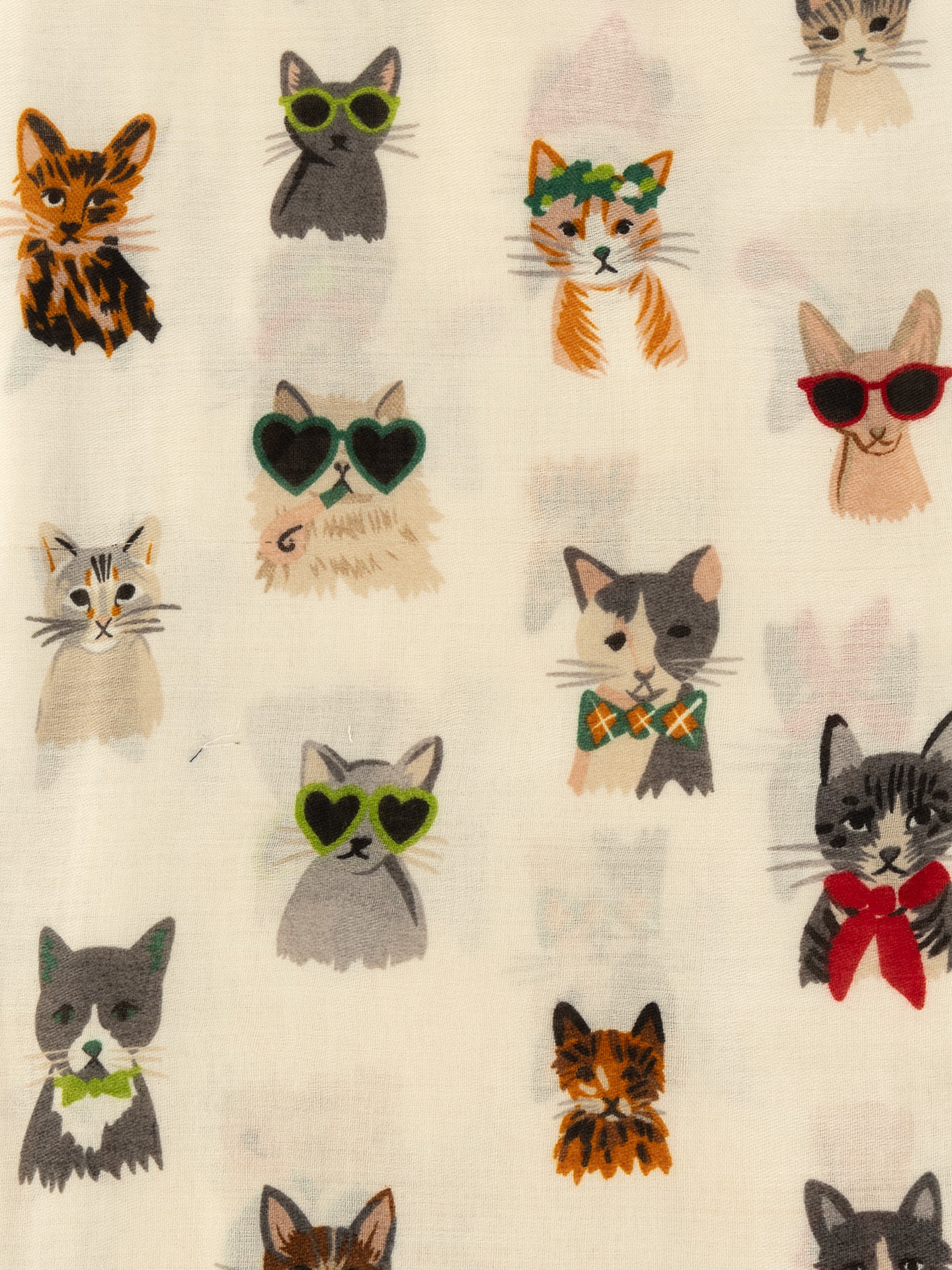 Écharpe com Padrão de Gatos