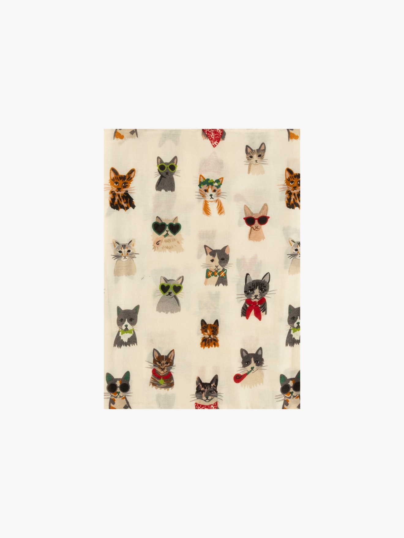Écharpe com Padrão de Gatos
