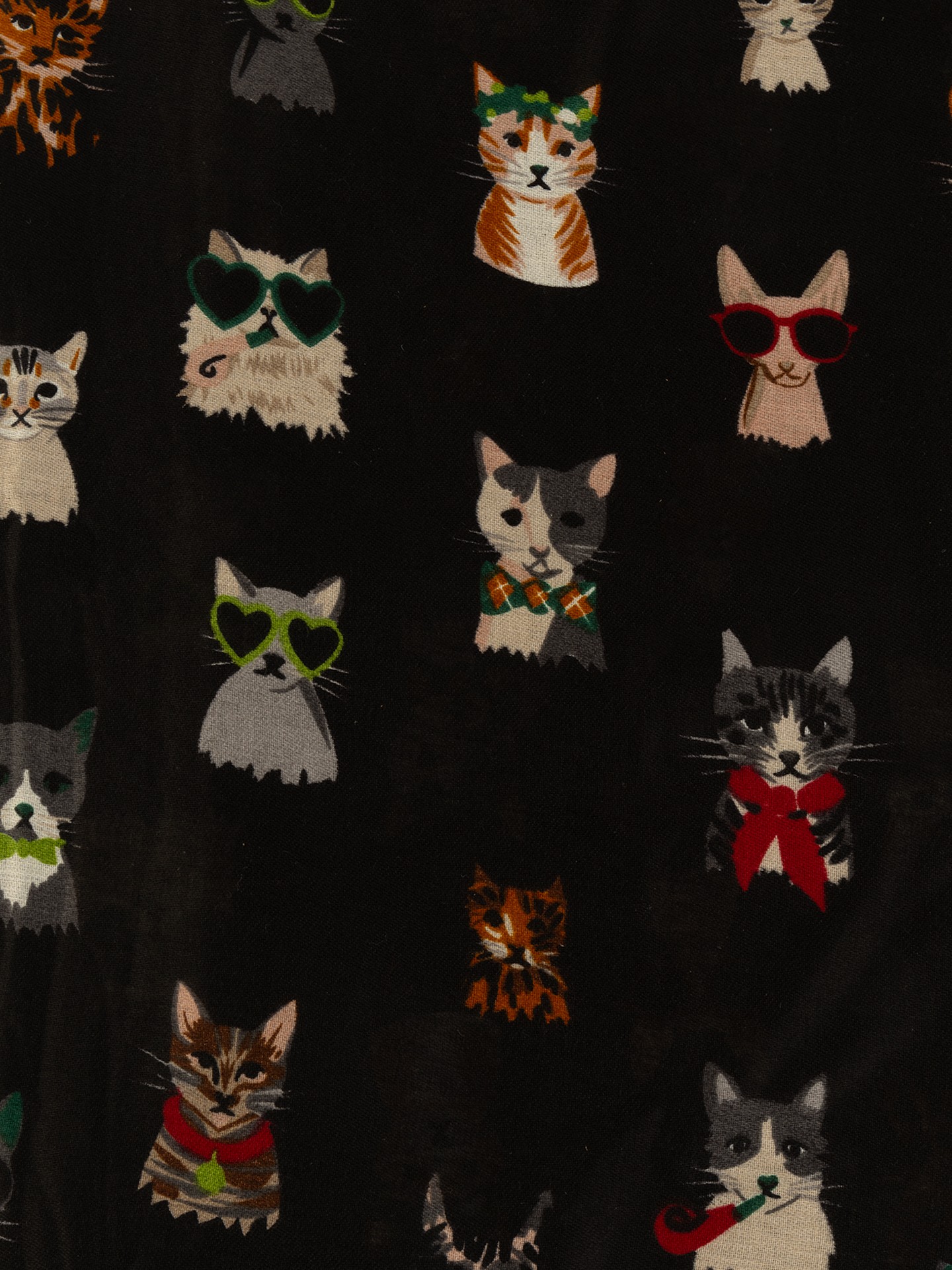 Écharpe com Padrão de Gatos