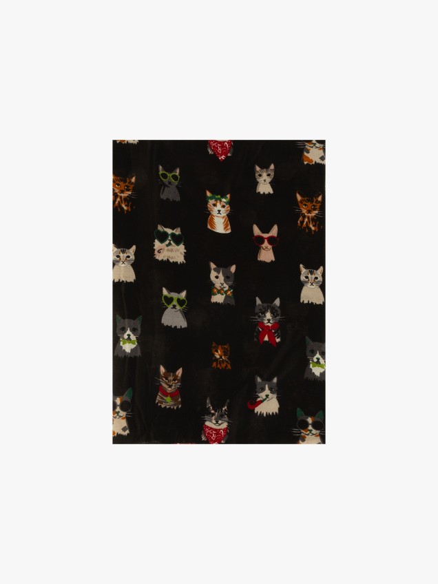 Écharpe com Padrão de Gatos