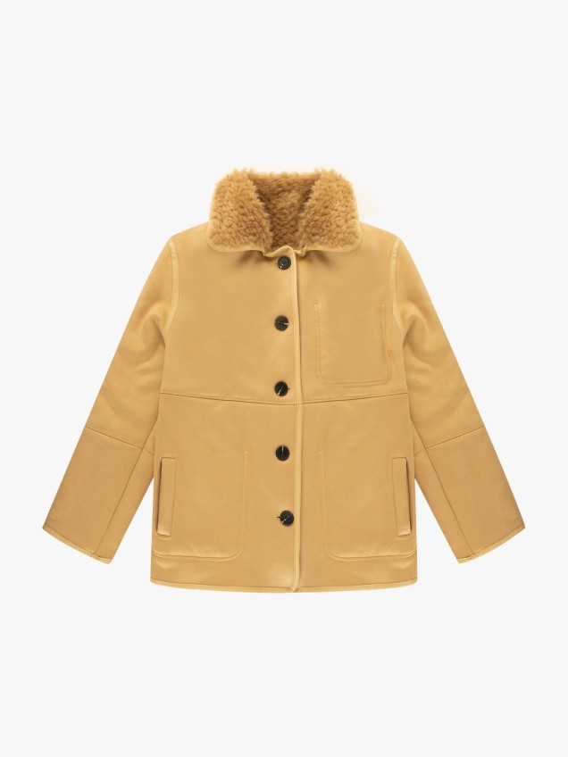 Casaco Reversível com Efeito Shearling