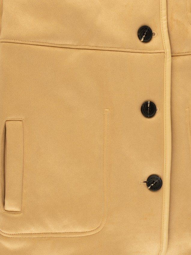 Casaco Reversível com Efeito Shearling