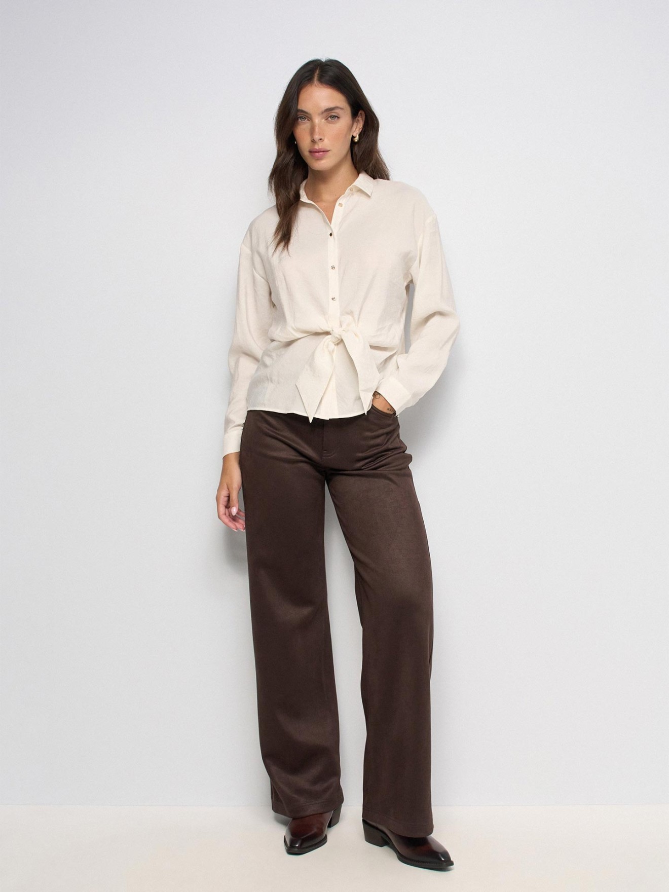Camisa Regular Fit com La�o