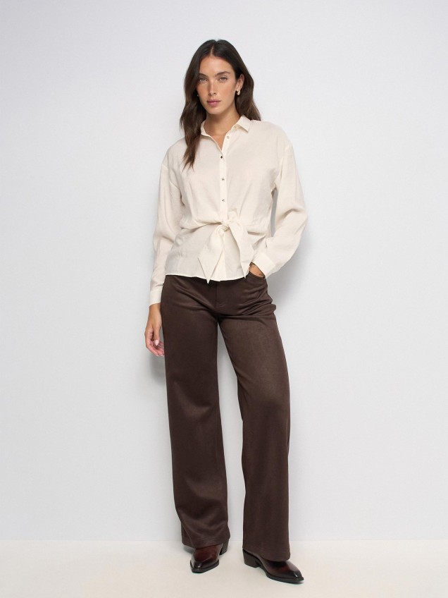 Camisa Regular Fit com Laço