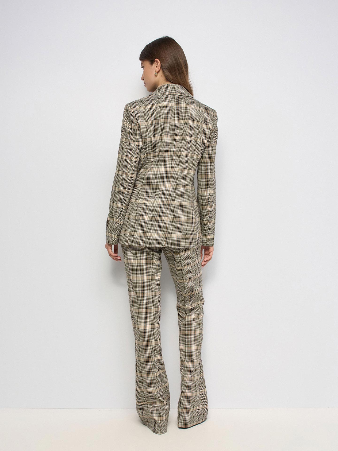 Blazer Slim Fit com Padrão Xadrez