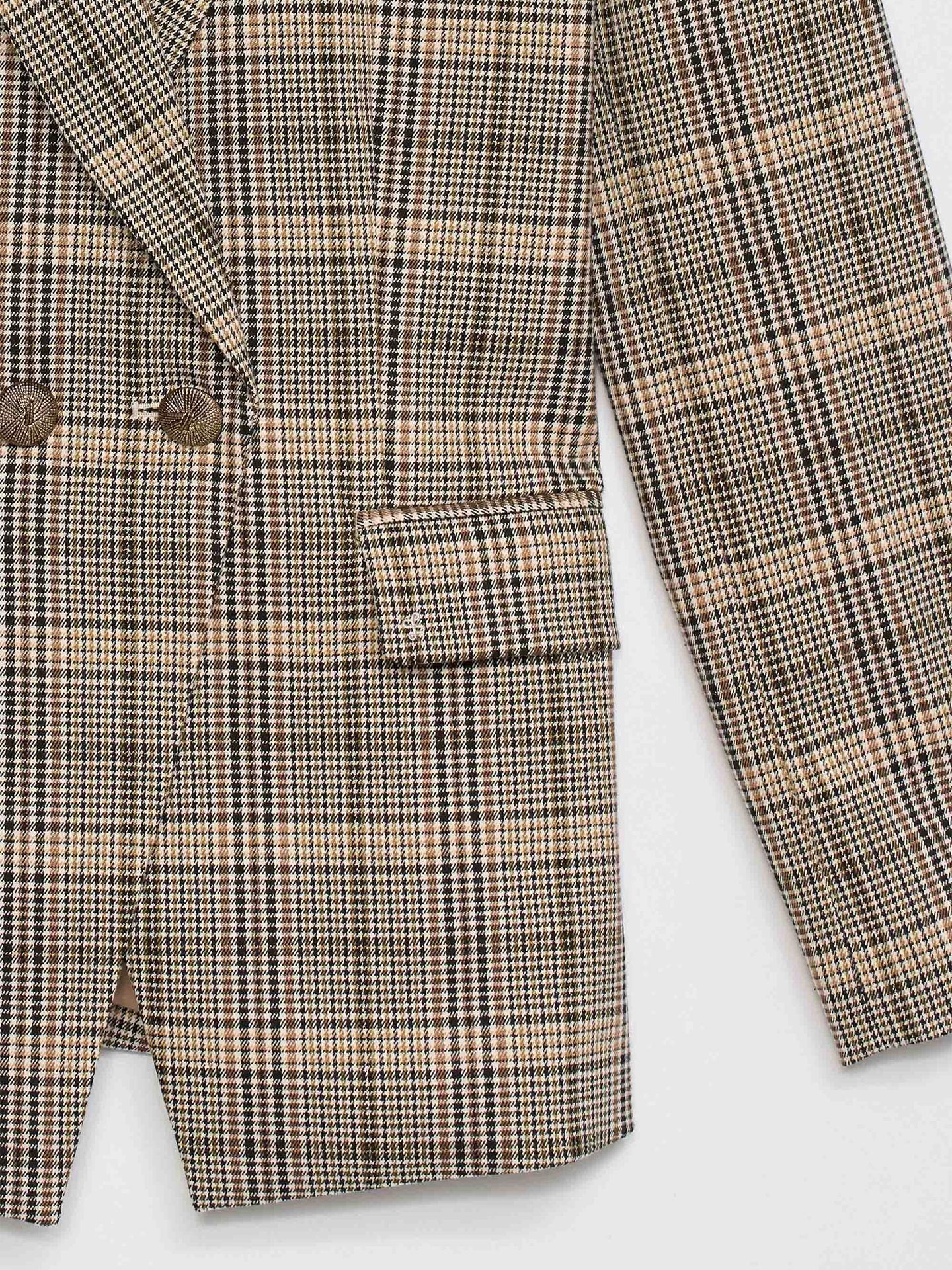 Blazer Slim Fit com Padrão Xadrez