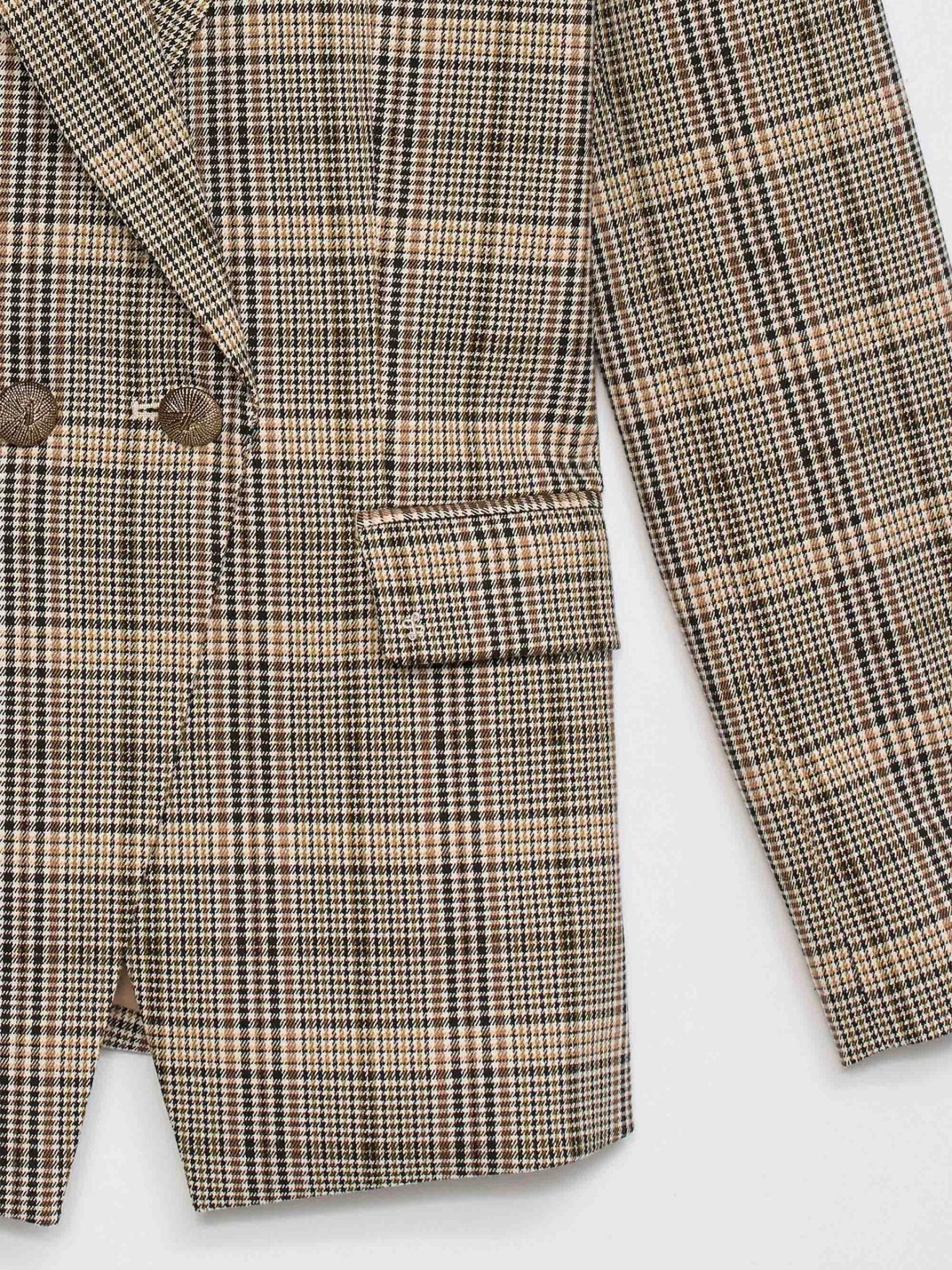 Blazer Slim Fit com Padrão Xadrez