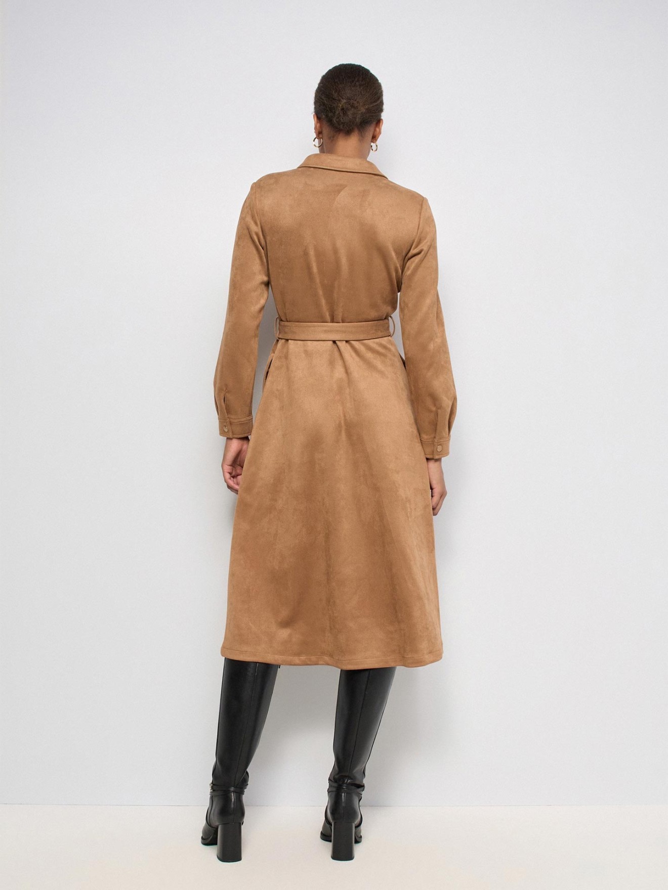 Vestido Midi em Suede