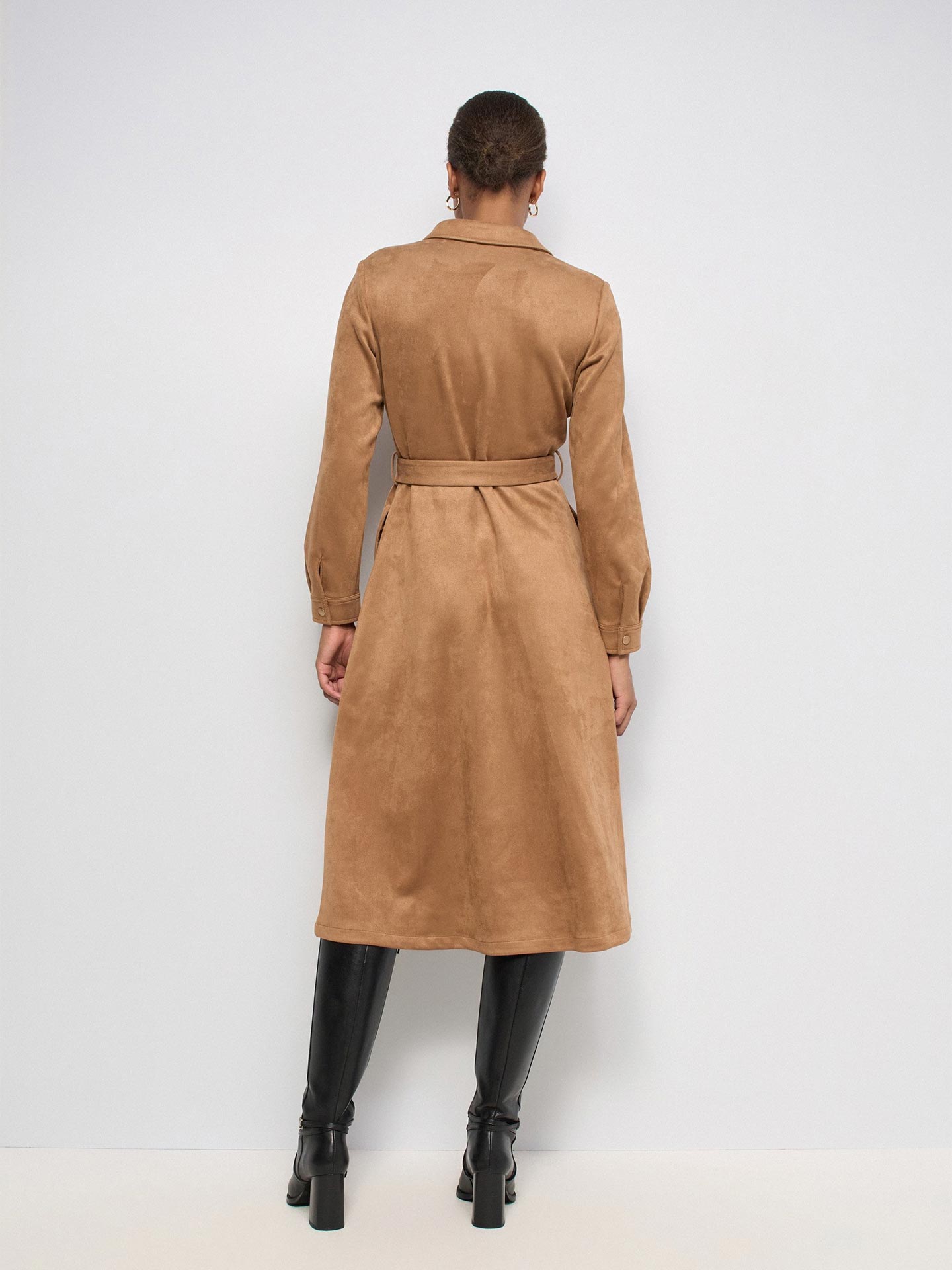Vestido Midi em Suede