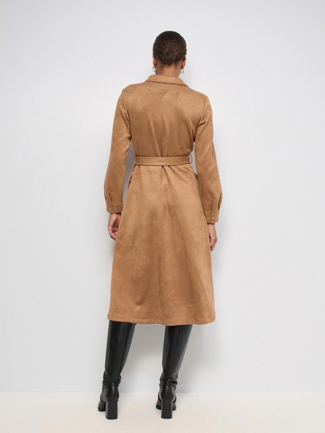 Vestido Midi em Suede