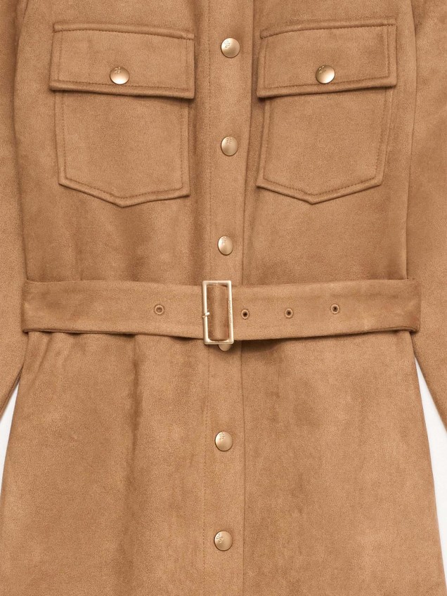 Vestido Midi em Suede