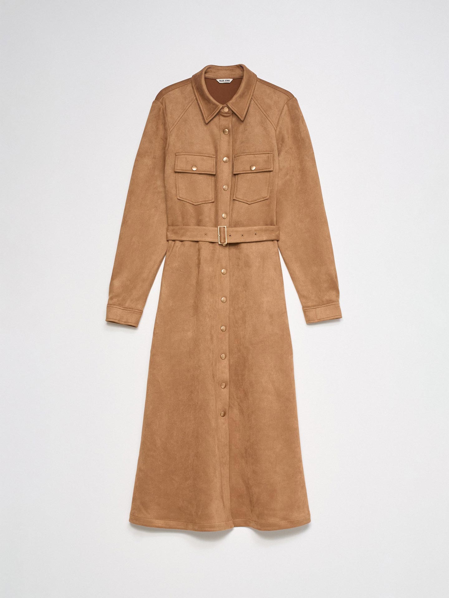 Vestido Midi em Suede