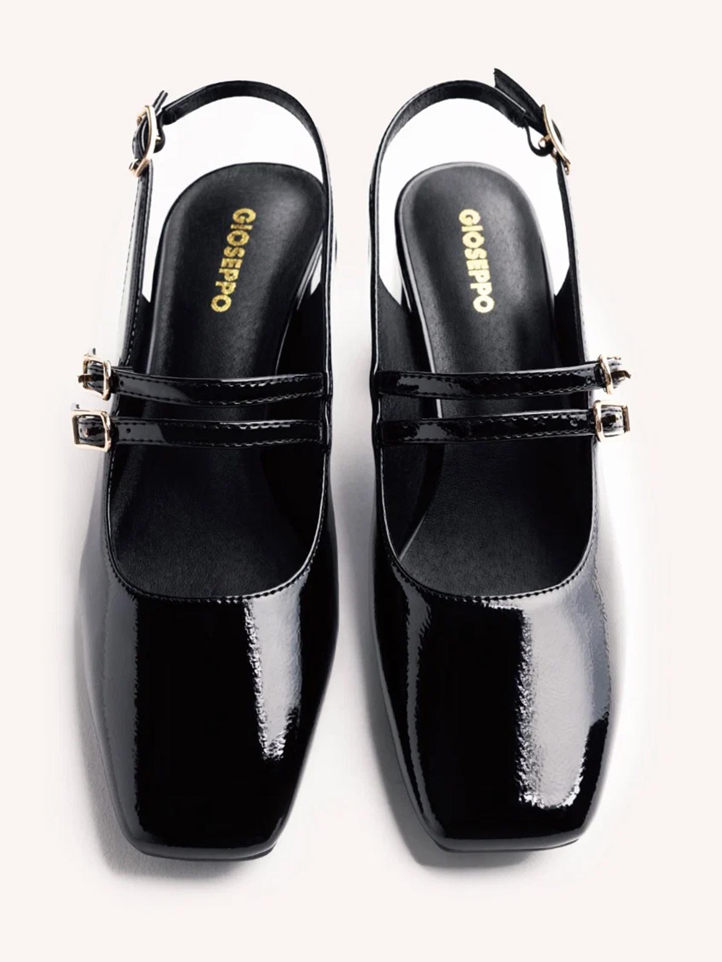 Sapatos Mary-Janes com Efeito Verniz