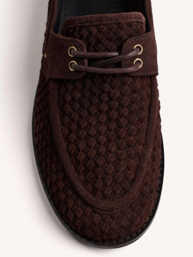 Mocassins Náuticos em Pele Trançada
