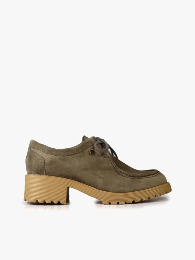 Sapatos com Atacadores em Pele