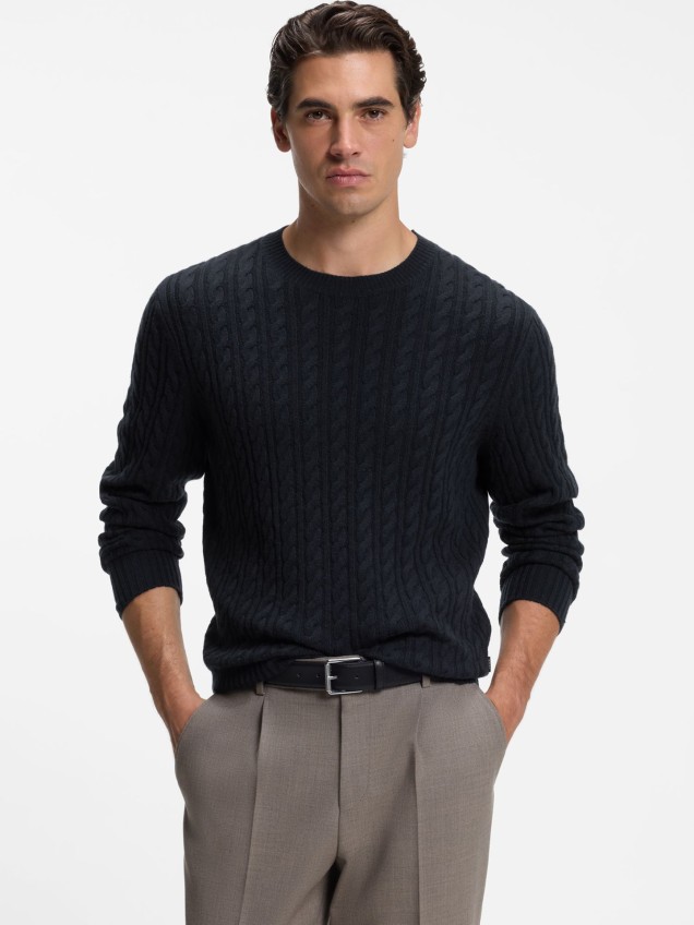 Camisola de Malha com Gola Redonda