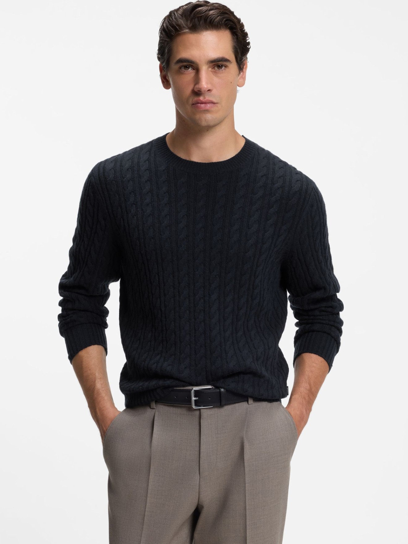 Camisola de Malha com Gola Redonda