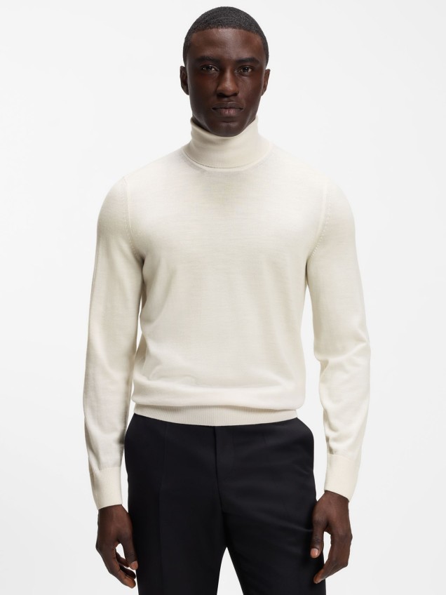 Camisola de Gola Alta em Lã