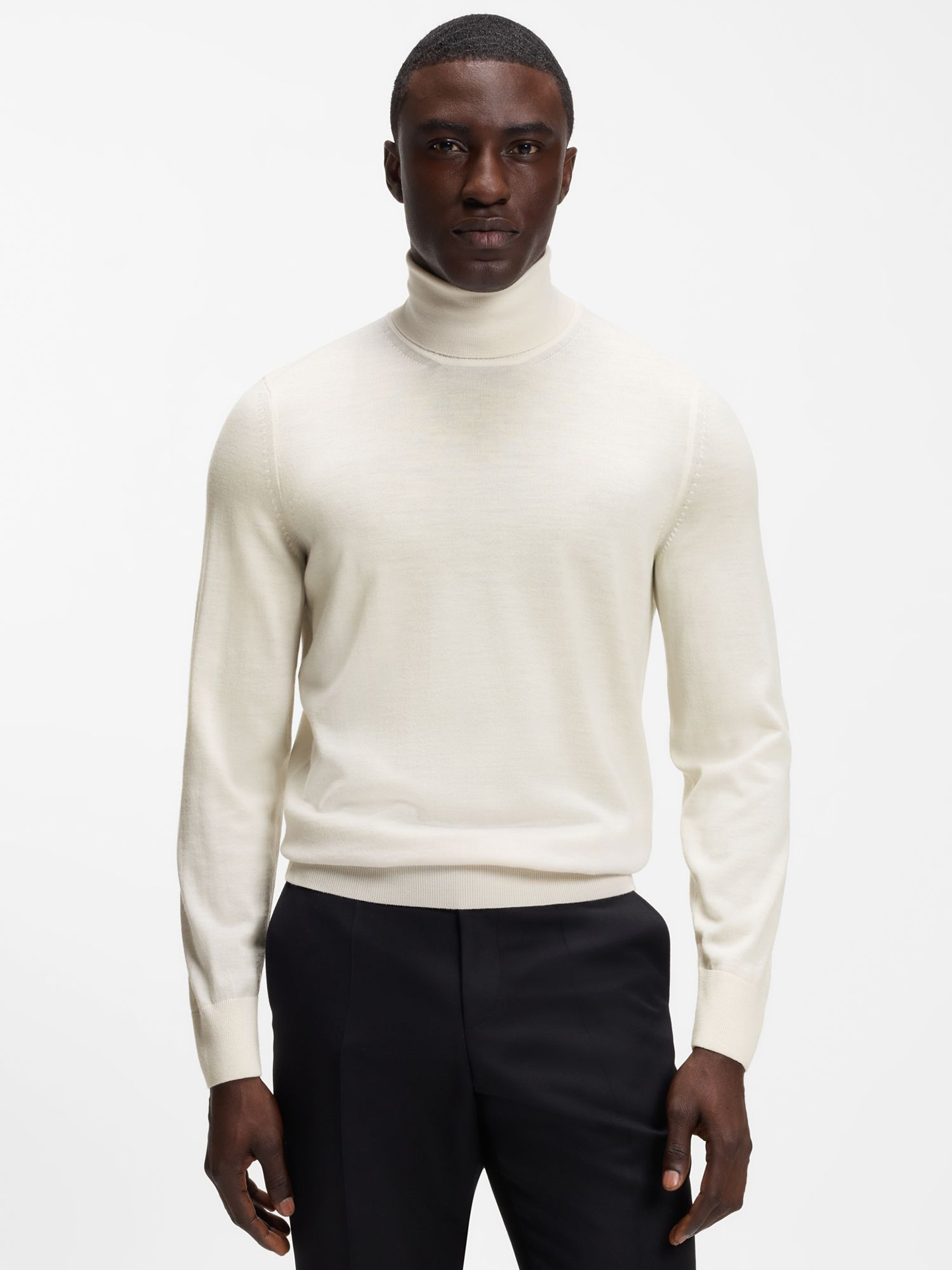 Camisola de Gola Alta em Lã