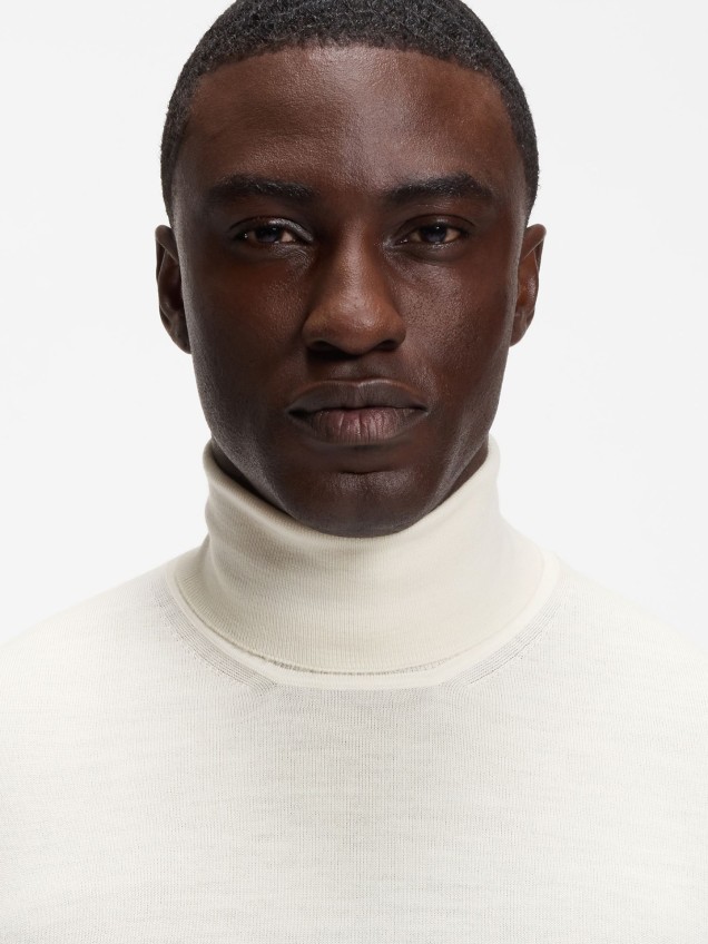 Camisola de Gola Alta em Lã