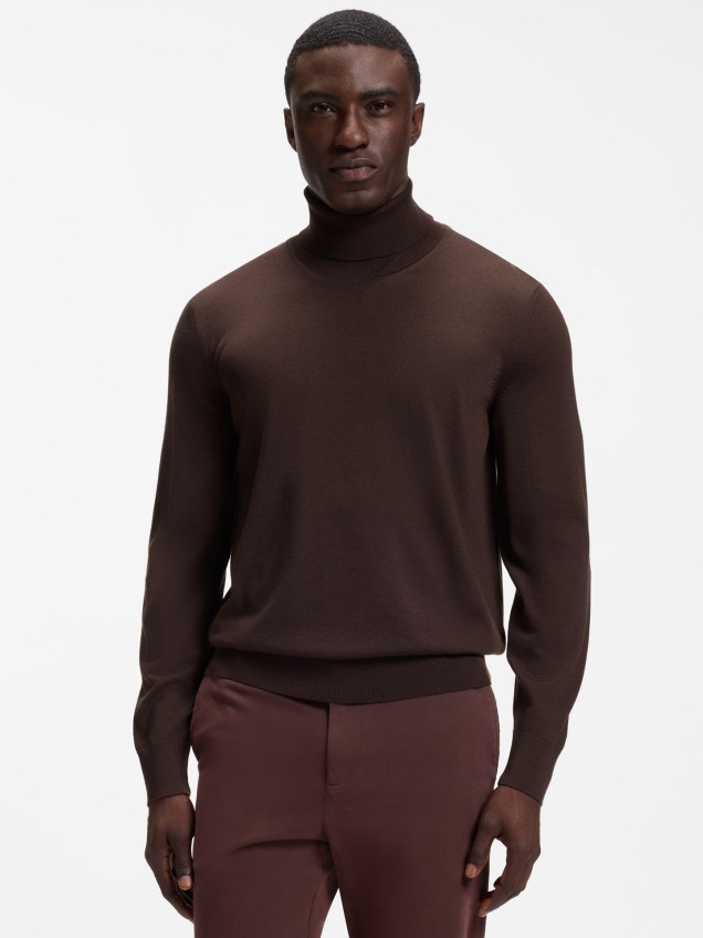 Camisola de Gola Alta em Lã