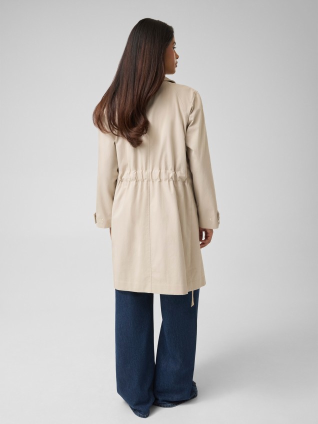 Gabardina com Bolsos de Fecho e Aba