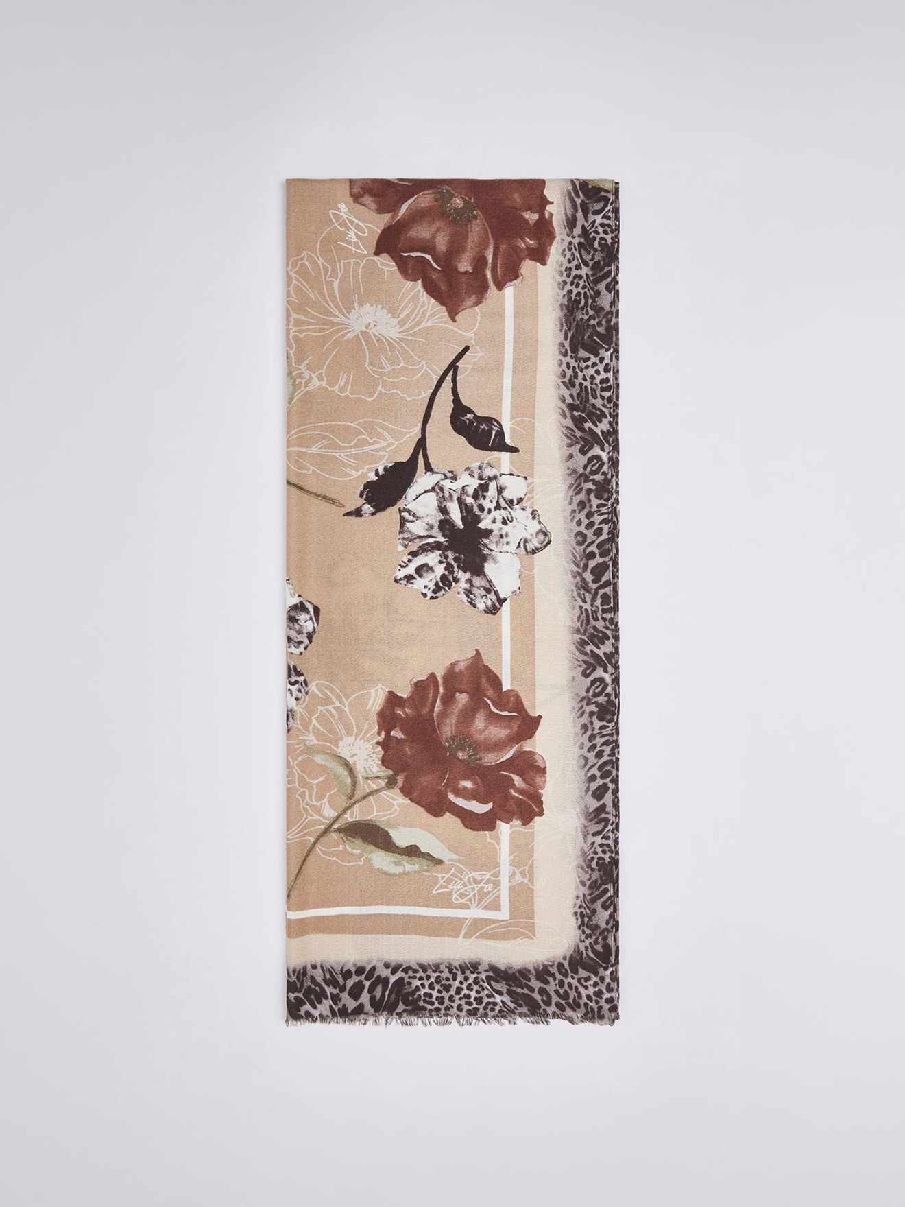 Estola Floral com Animal Print