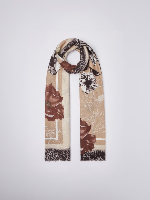 Estola Floral com Animal Print