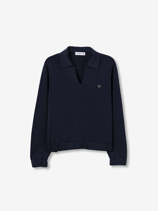 Sweatshirt com Gola Polo
