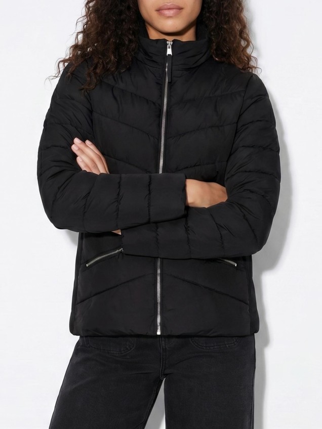 Parka Acolchoada com Gola Subida