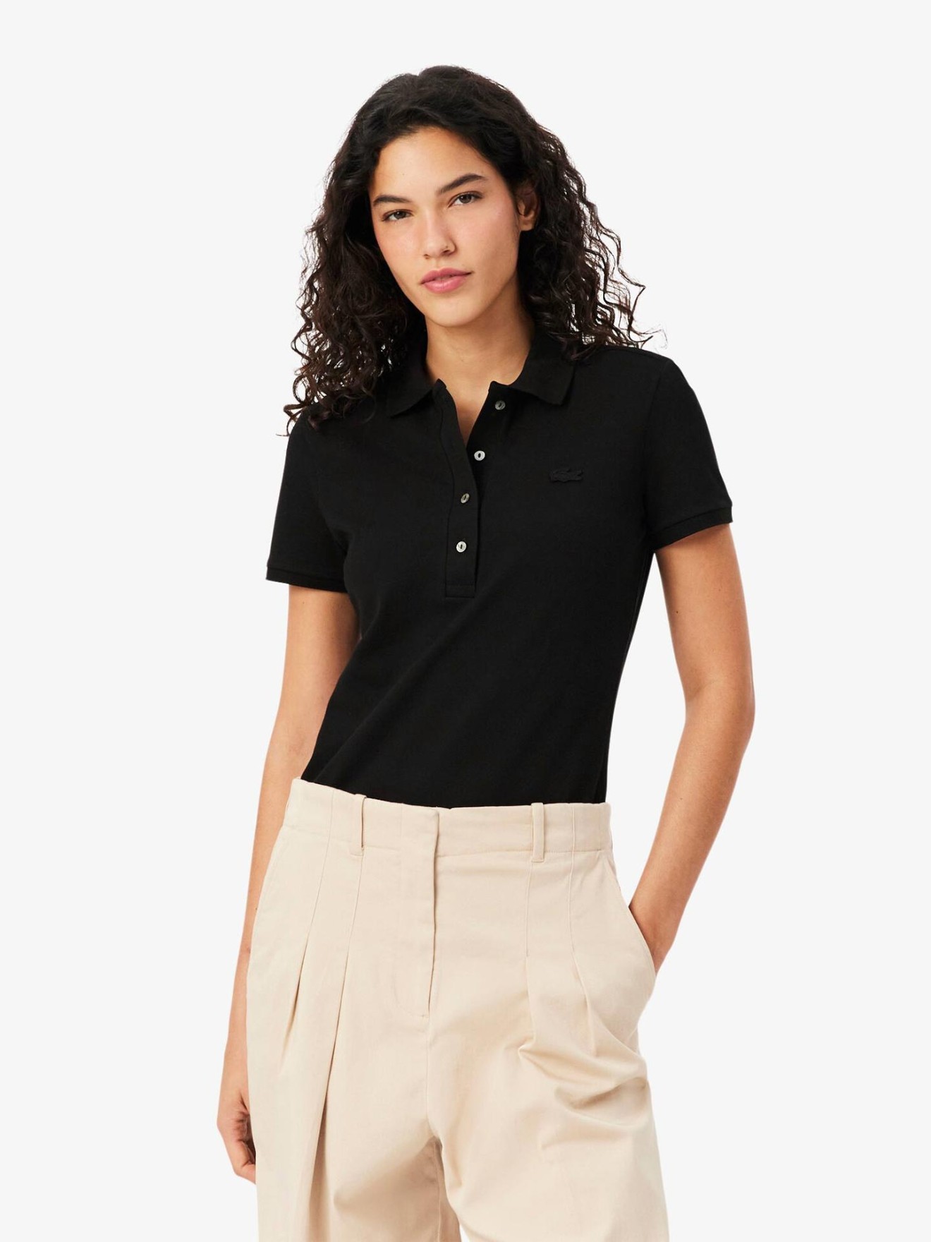 Polo Slim Fit em Piqué de Algodão