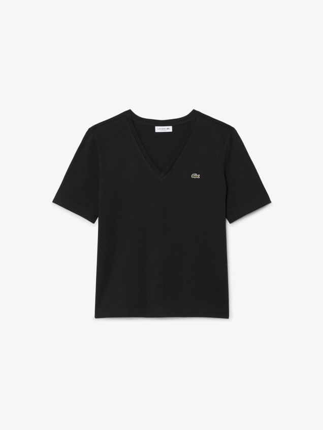 T-shirt com Decote em V Relaxed Fit