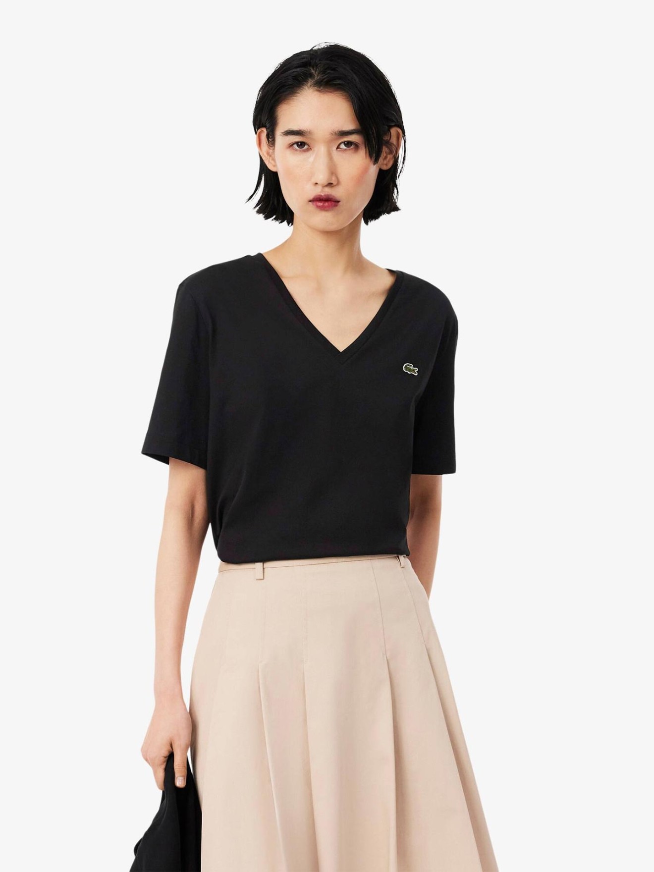 T-shirt com Decote em V Relaxed Fit