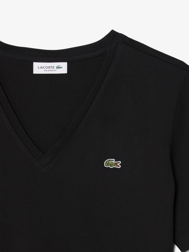 T-shirt com Decote em V Relaxed Fit