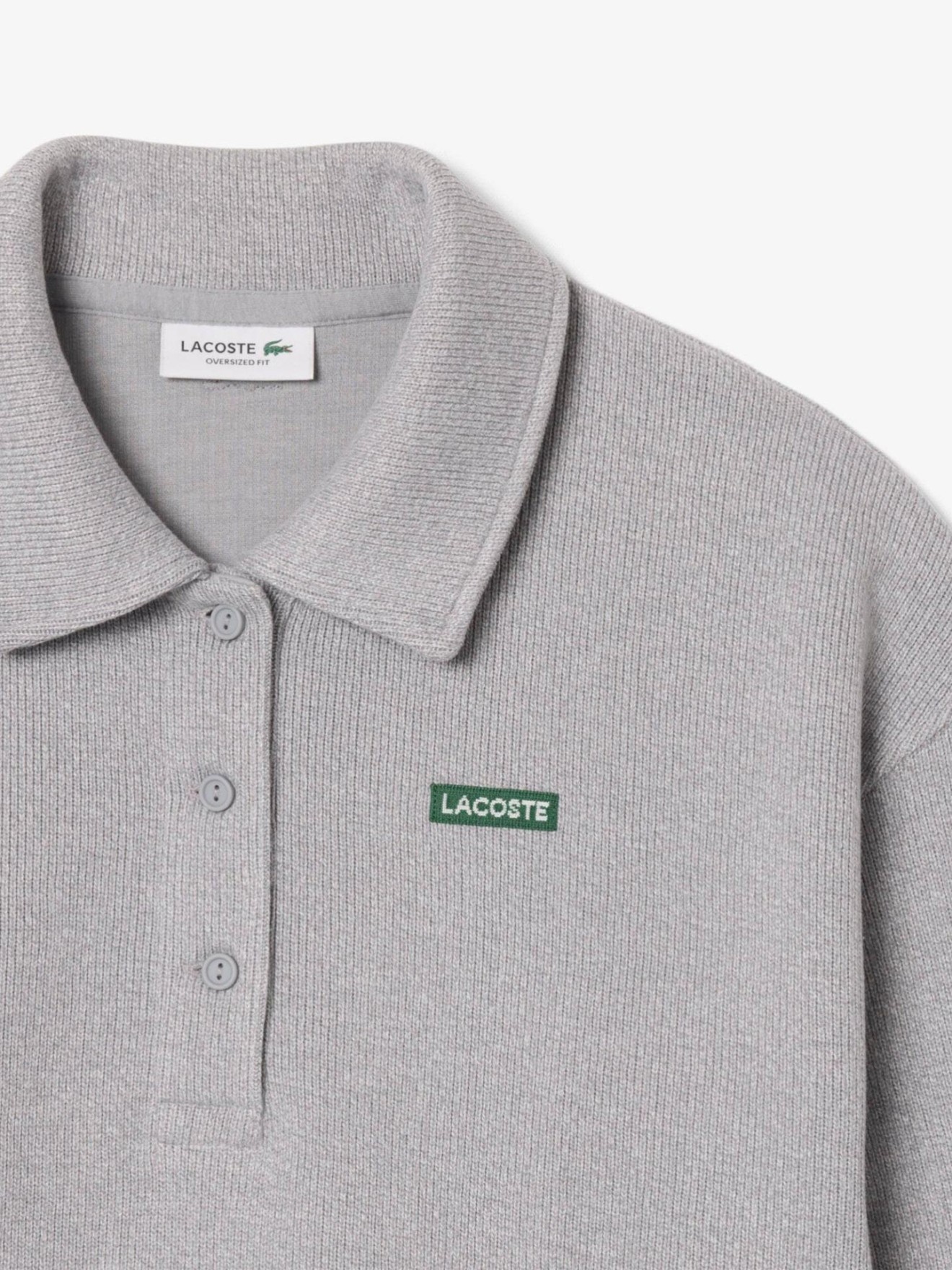Sweatshirt Oversize com Gola de Polo Canelada