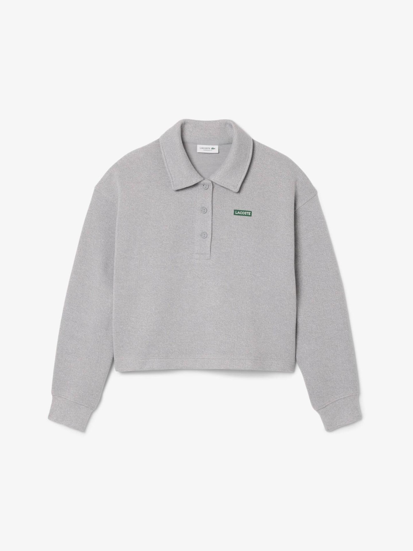 Sweatshirt Oversize com Gola de Polo Canelada