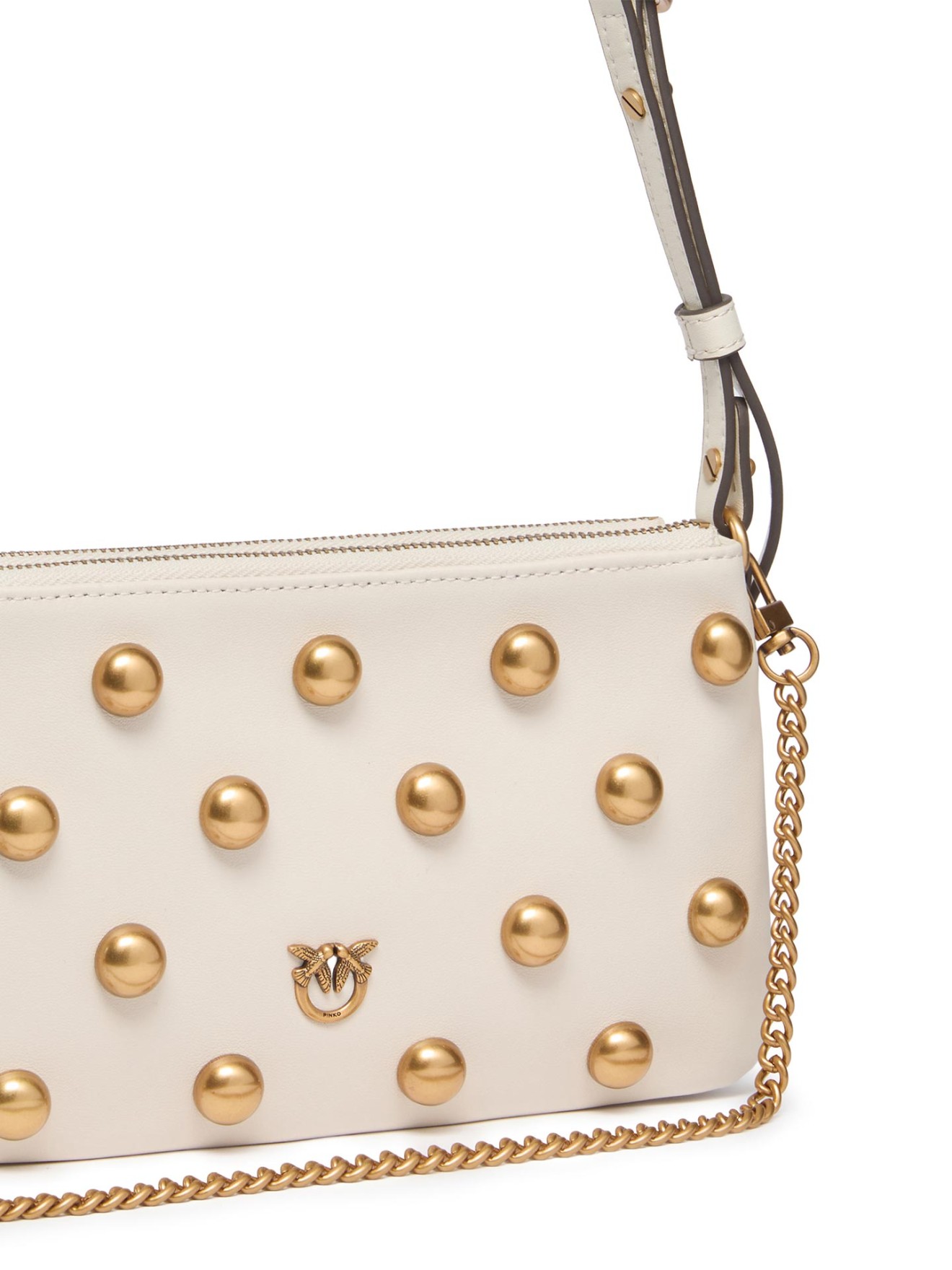 Mala de Tiracolo Mini Double Bag em Pele