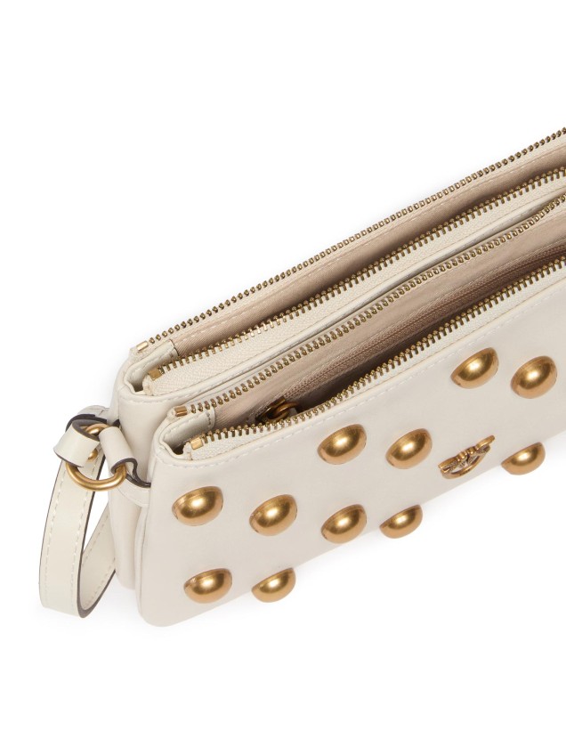 Mala de Tiracolo Mini Double Bag em Pele