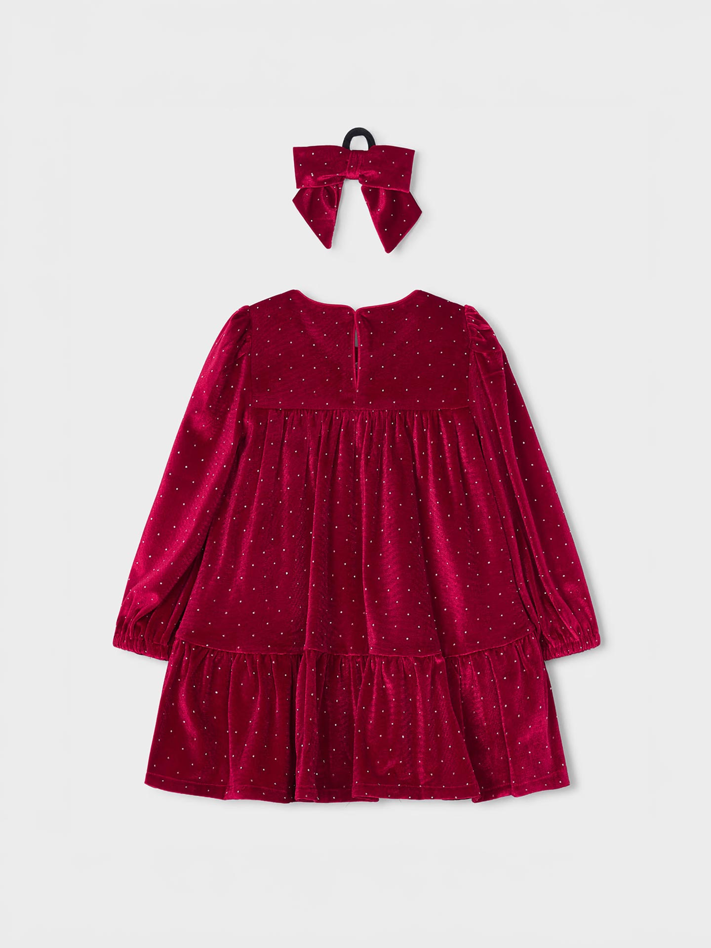 Vestido de Veludo com Laço