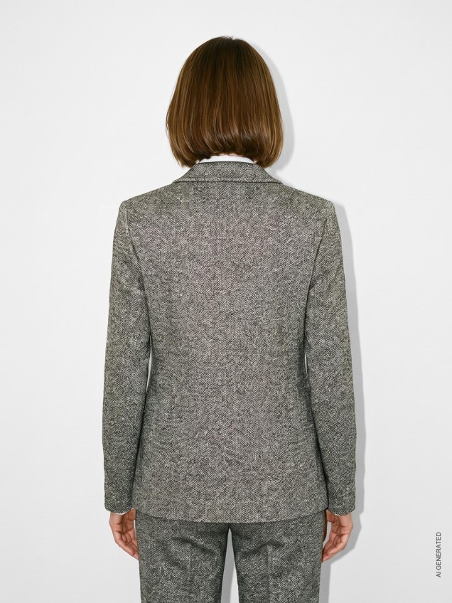 Blazer com Gola de Lapela e Bolsos