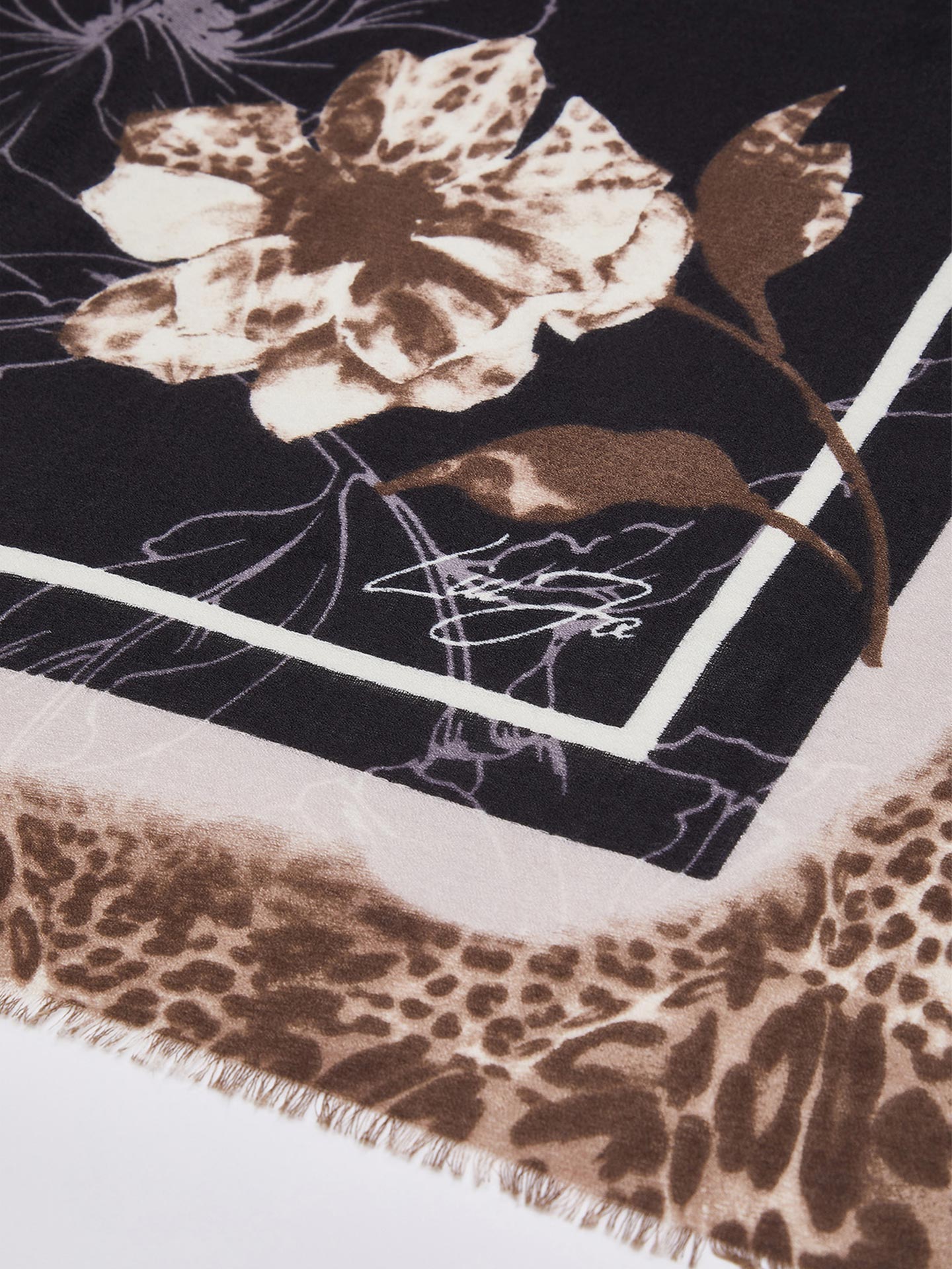 Estola Floral com Animal Print