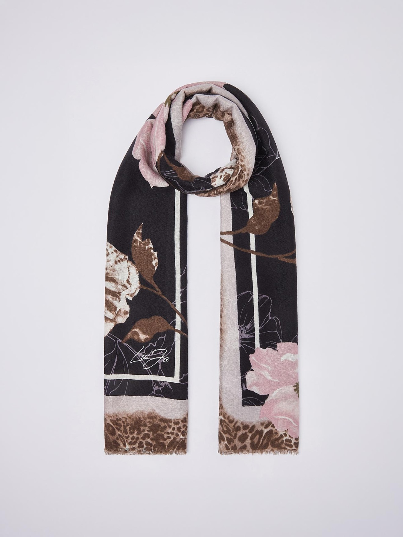 Estola Floral com Animal Print
