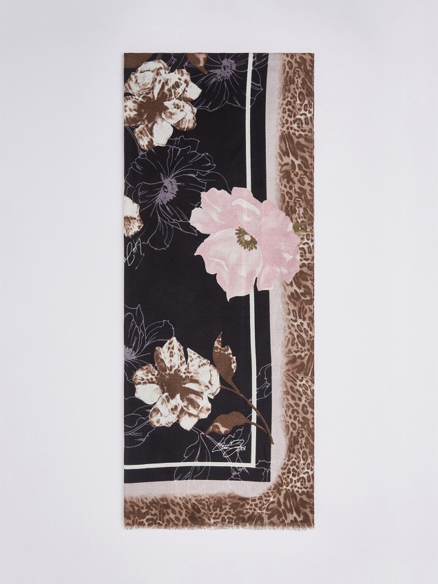 Estola Floral com Animal Print